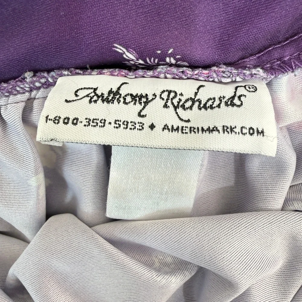 Anthony‎ Richards Floral Muumuu House Dress Womens XL Purple Pockets Granny